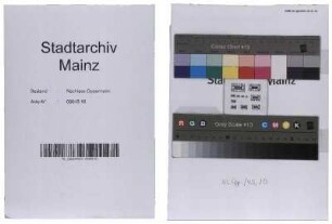Notiz "für das Stadtarchiv", 13.10.1957 und Brief von Erna Oppenheim an Fr. Darapsky, 30.3.1964