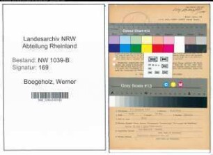 Entnazifizierung Werner Boegeholz , geb. 17.10.1922 (Postbeamer)