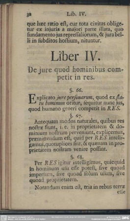 Liber IV. De jure quod hominibus competit in res