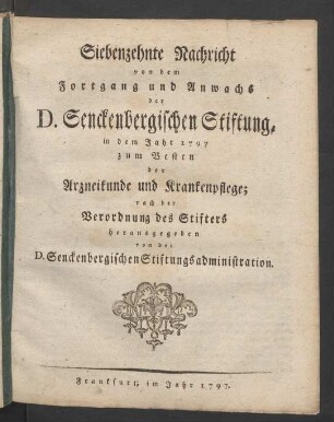 Siebenzehnte Nachricht