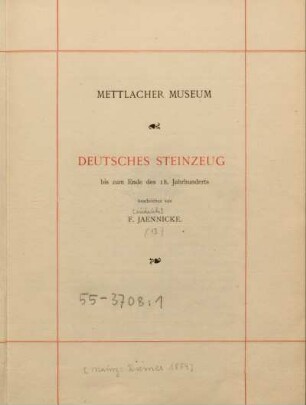 Deutsches Steinzeug bis zum Ende des 18. Jahrhunderts
