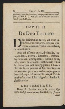 Caput II. De Deo Triuno