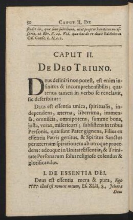 Caput II. De Deo Triuno