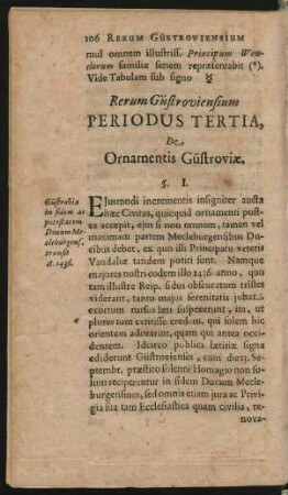Periodus Tertia, De Ornamentis Güstroviae