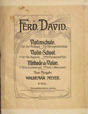 Violinschule, 2. Der vorgerückte Schüler
