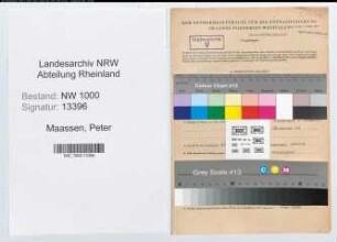 Entnazifizierung Peter Maassen, geb. 07.11.1902 (Bankkaufmann)