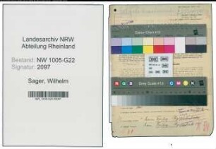 Entnazifizierung Wilhelm Sager , geb. 13.06.1896 (Bierhaendler)