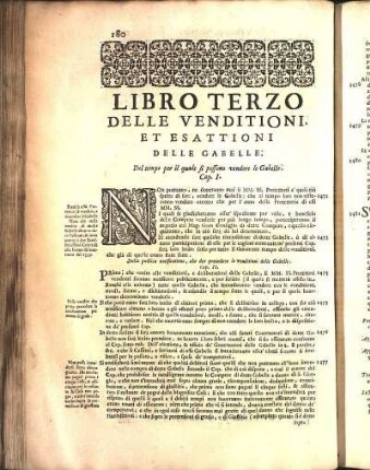 Libro Terzo Delle Venditioni Et Esattioni Delle Gabelle.