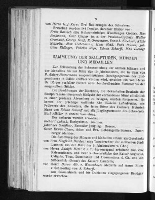Sammlung der Skulpturen, Münzen und Medaillen