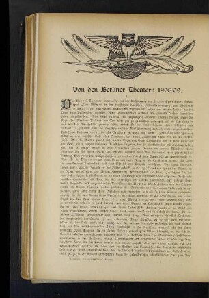Von den Berliner Theatern 1908/09