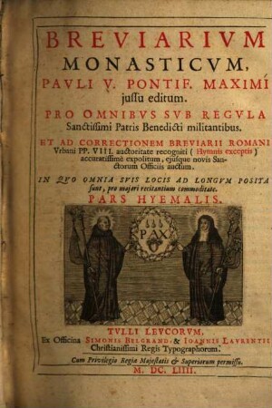 Breviarium monasticum ... Pauli V.