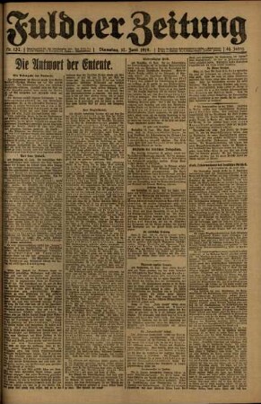 Ausgabe vom Dienstag, den 17. Juni 1919.