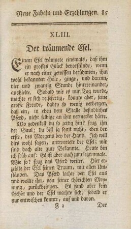 XLIII. Der träumende Esel