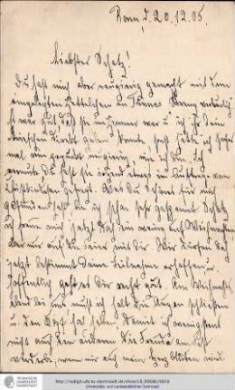 Brief vom 20.12.1905