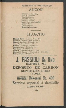[Directorio del] Ancón
