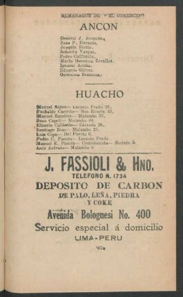 [Directorio del] Ancón