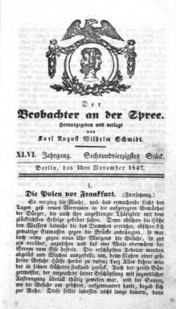 46. Stueck, 15. November 1847
