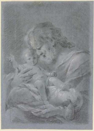 Der Heilige Joseph hält das Christuskind in seinen Armen