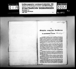 Ausstattung der evangelischen Schullehrerstellen mit Grundeigentum