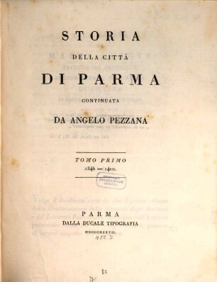 Storia della città di Parma continuata. 1, 1346 - 1400