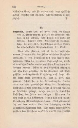 696-698 [Rezension] Grimme, Hubert, Das Leben