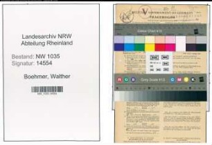 Entnazifizierung Walther Boehmer , geb. 14.12.1905 (Buchhalter)