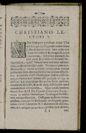 Christiano Lectori S.