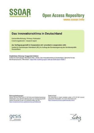 Das Innovationsklima in Deutschland