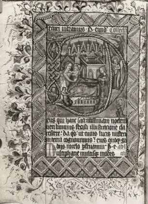 Missale, Initiale D mit Geburt Christi