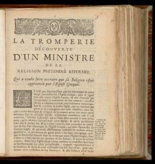 6.) F. La Tromperie découverte d´un Ministere de la religion pretenduё reformee.