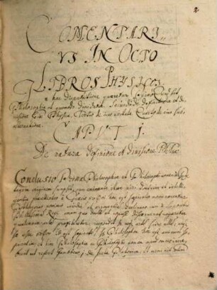 Casparis Hell commentarius in 8 libros Physicorum Aristotelis - BSB Clm 27770 a