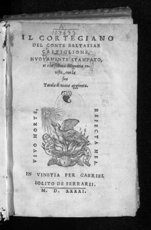 Il cortegiano del conte Baltassar Castiglione