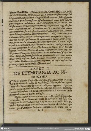 Caput I. De Etymologia Ac Synonymia