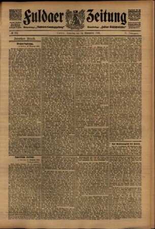 Zweite Ausgabe vom Samstag, den 14. November 1908.