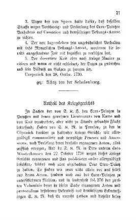 Urtheil des Kriegsgerichts