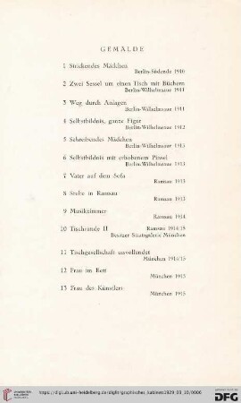 Gemälde (Nr. 1-28)