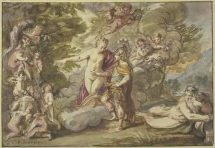 Venus beschenkt den Aeneas mit Waffen