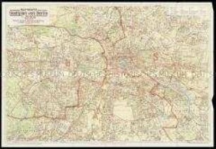 Stadtplan von Berlin mit Markierung der Besatzungs-Sektoren