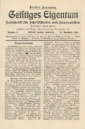 Nummer 4 (15. November 1906)