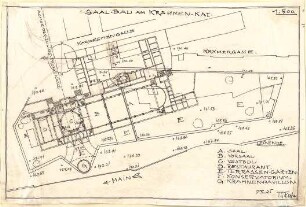 Fischer, Theodor; Würzburg, Krahnenkai; Saalbau - Lageplan