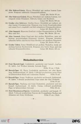 Holzschnitzereien (Nr. 468-480)