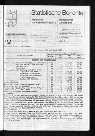 Verbraucherpreise Mai und Juni 1980 : Lfd. Nr. 6