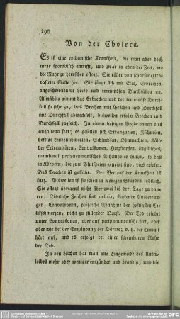 Von der Cholera