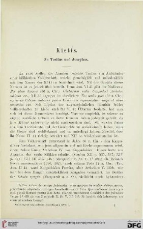 17: Kietis : zu Tacitus und Josephus