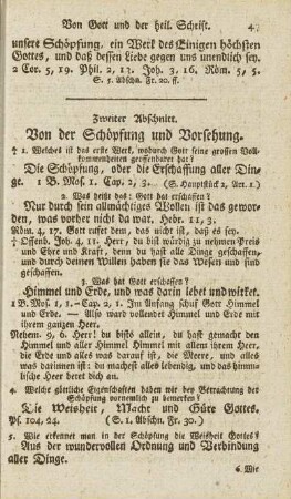 Zweiter Abschnitt. Von der Schöpfung und Vorsehung.