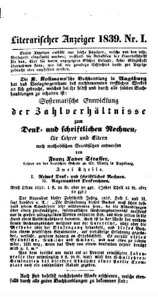 1839: Literarischer Anzeiger - 1839