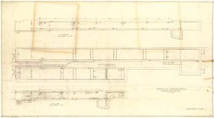 Fick, Roderich; Obersalzberg; SS-Kaserne mit Mannschaftsgebäude, Wirtschaftsgebäude, Exerzierhaus, Kasernenhof, Turnhalle - Schiesskanal (Grundriss; Schnitte)