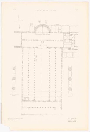 San Paolo fuori le mura, Rom: Grundriss (aus: Altchristl. u. roman. Baukunst, hrsg. v. Zeichenaussch. d. Stud. d. TH Berlin, 1875)
