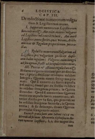 Cap III. De reductione numerorum vulga.