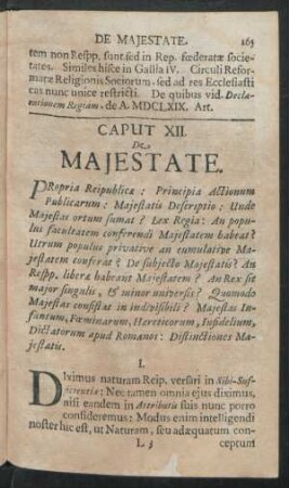 Caput XII. De Maiestate